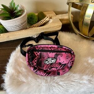 VANS Off the Wall Crossbody Bum Waist Bag Fanny Pack Adjustable Pink & Black